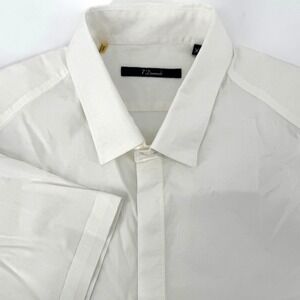 7 Diamonds Mens XL White Short Sleeve Button Down Stretch Shirt RN101880